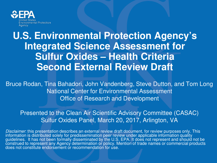 u s environmental protection agency s integrated science