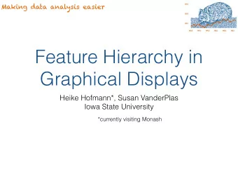 Feature Hierarchy in  Graphical Displays Heike Hofmann*, Susan VanderPlas   Iowa State