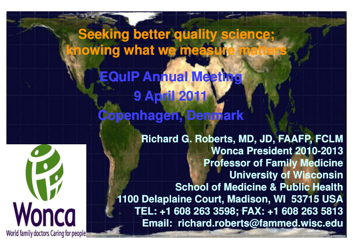 seeking better quality science seeking better quality