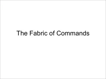 The Fabric of Commands  Ordinary discourse : --    Argumentative    Non-argumentative