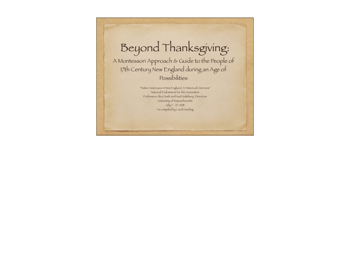 beyond thanksgiving