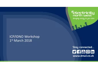 ICP/IDNO Workshop  p 1 st March 2018  Welcome Mike Taylor Head of Customer Engagement  2 General