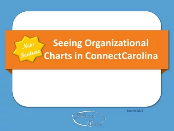 Seeing Organizational  Charts in ConnectCarolina  March 2018  Our Presenters  Jackie Treschl,