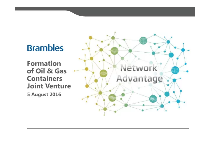 formation of oil gas containers joint venture