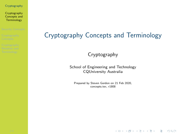 cryptography concepts and terminology