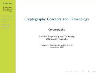 Cryptography Concepts and Terminology  Cryptography  Concepts  Cryptography  Notation and