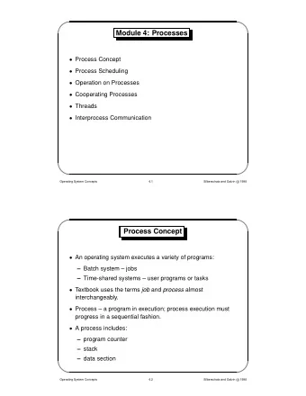 Module 4: Processes  Process Concept  Process Scheduling  Operation on Processes