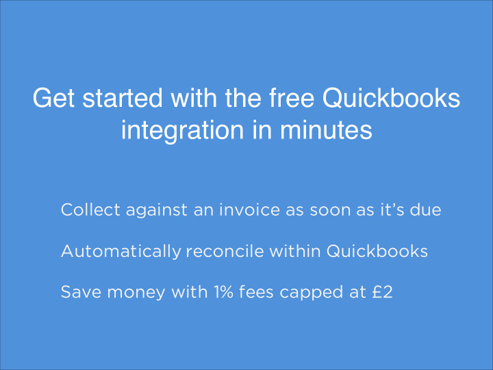 get started with the free quickbooks integration in