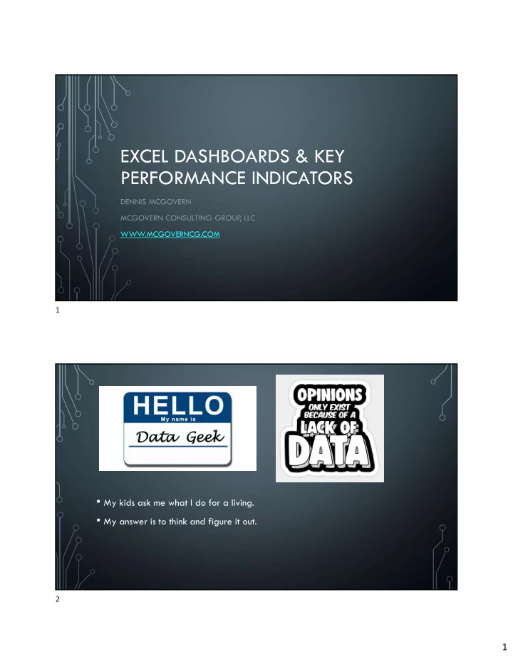 excel dashboards key performance indicators