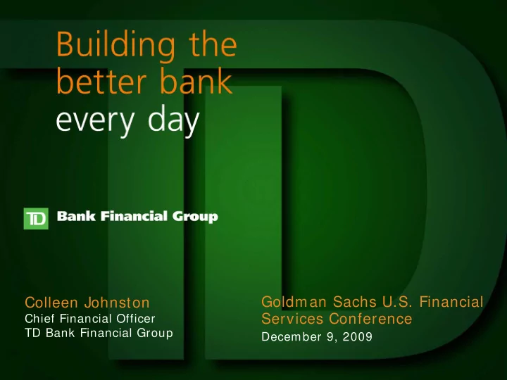 goldman sachs u s financial colleen johnston services