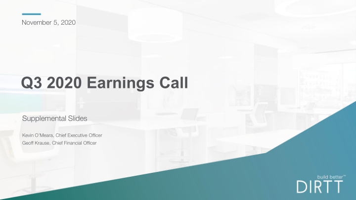 q3 2020 earnings call