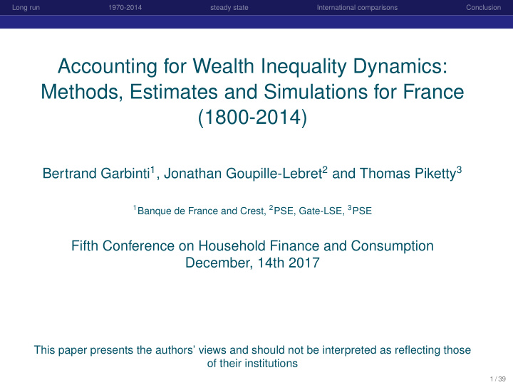 accounting for wealth inequality dynamics methods