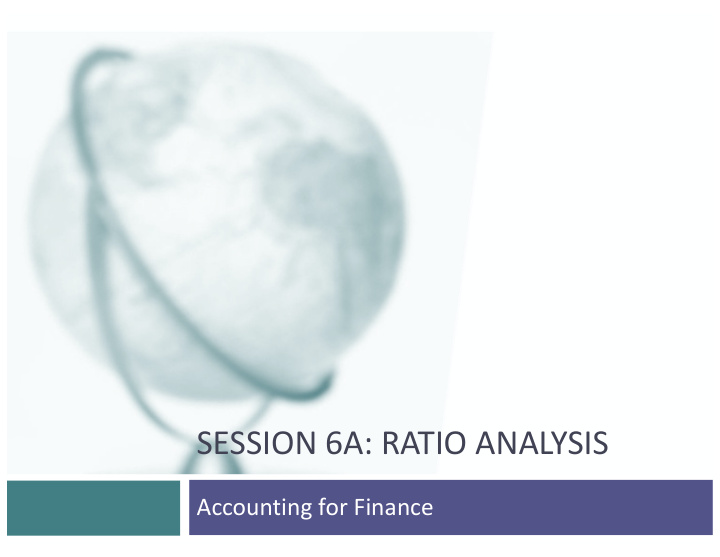 session 6a ratio analysis