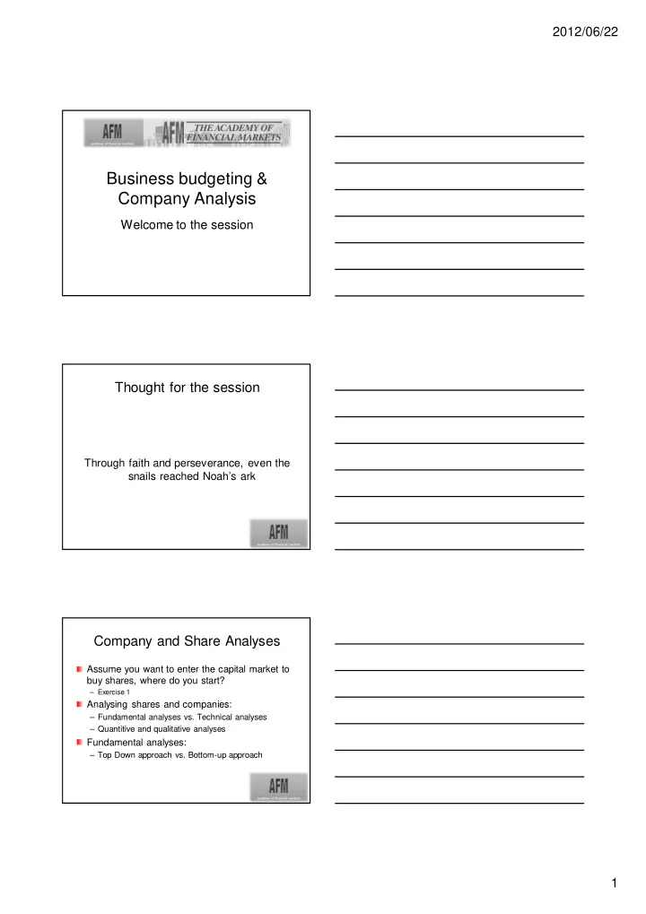 business budgeting company analysis