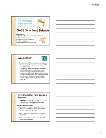 GASB 54  Fund Balance  GASB 54  GASB 54  GASB 54 Fund Balance  Fund Balance  Fund Balance