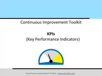 KPIs  (Key Performance Indicators) Continuous Improvement Toolkit . www.citoolkit.com  The