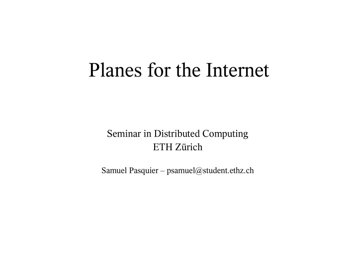 planes for the internet