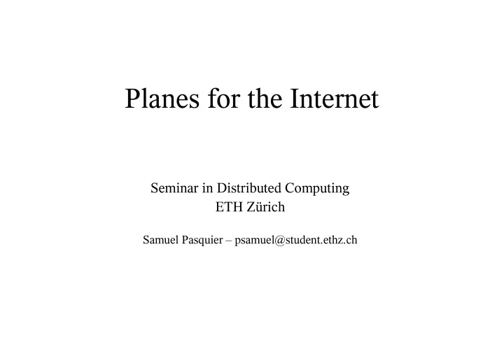 planes for the internet
