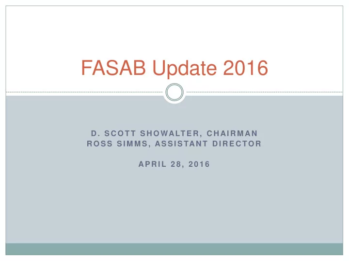 fasab update 2016