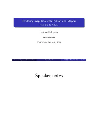 Speaker notes  Who am I?  Hartmut Holzgraefe  from Bielefeld, Germany  Studied electric