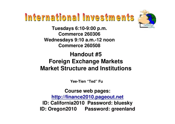 handout 5 foreign exchange markets market structure and