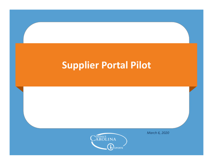 supplier portal pilot