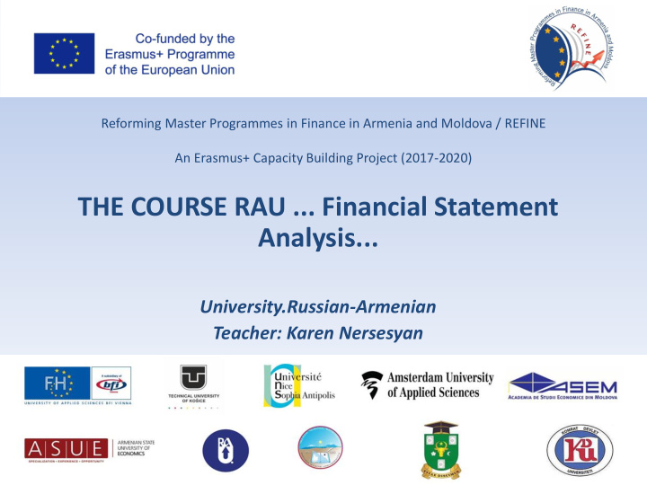 the course rau financial statement