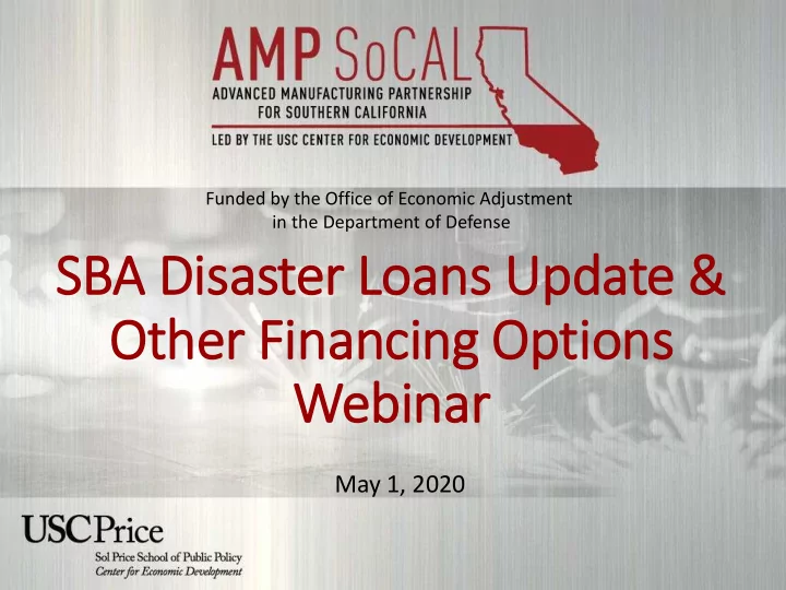 sb sba disaster lo loans update ot other er financing op