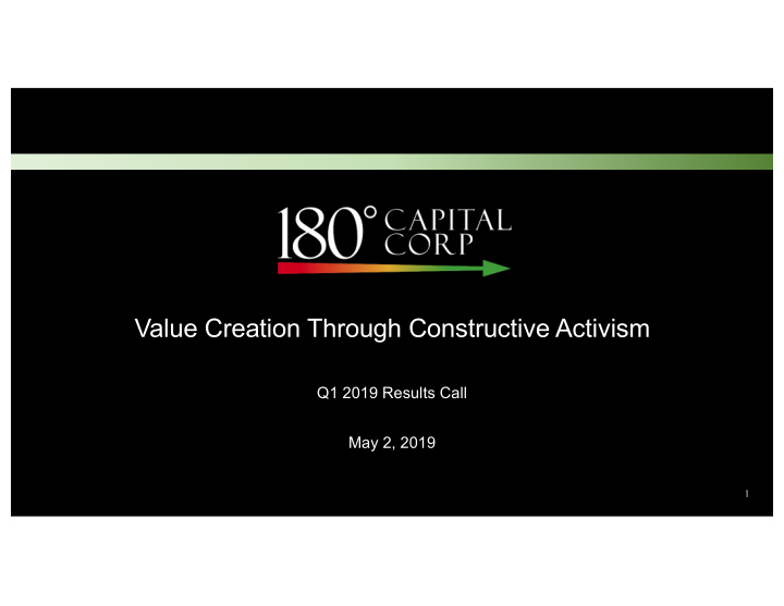 value creation through constructive activism