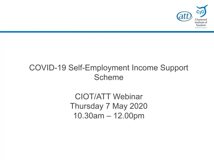 covid 19 self employment income support scheme ciot att