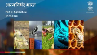 Part-3: Agriculture  Government Of India 15.05.2020