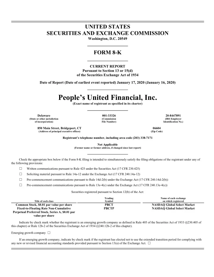 people s united financial inc