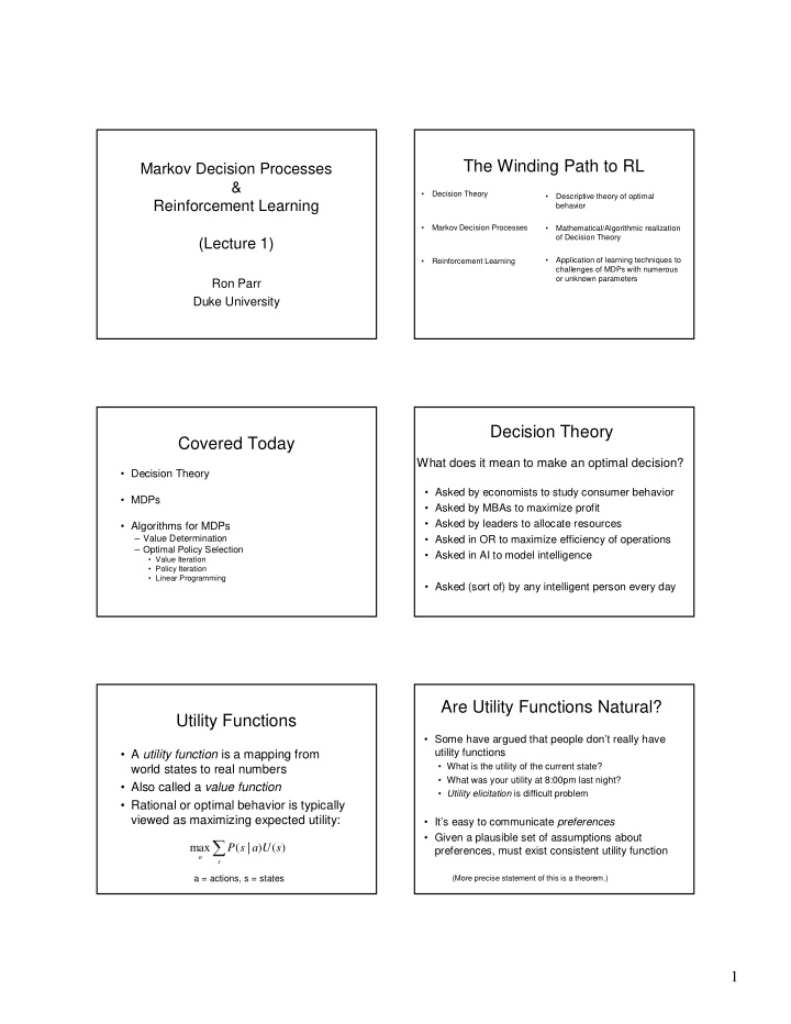 max p s a u s preferences must exist consistent utility