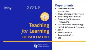 2018  Departments  May  Standard-Based  Instruction  Student Support Services