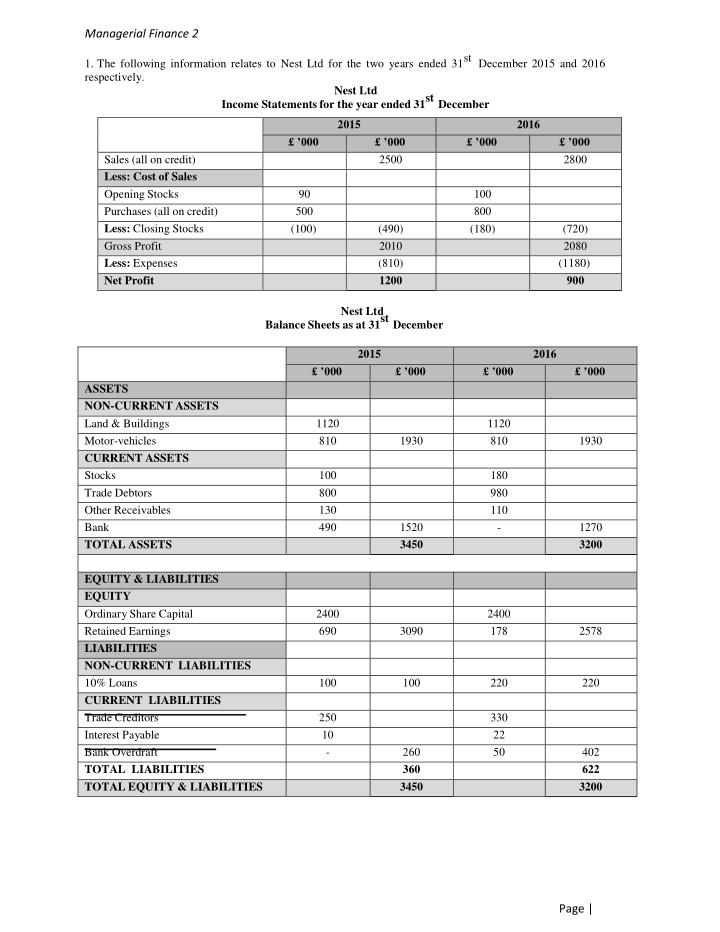 managerial finance 2