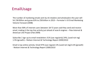 EmailUsage  The number of marketing emails sent by US retailers and wholesalers this year will  hit