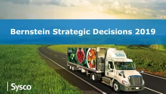 Bernstein Strategic Decisions 2019  Forward Looking Statements  Statements made in this