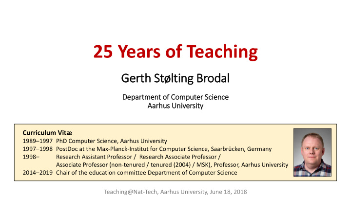 25 years of teaching