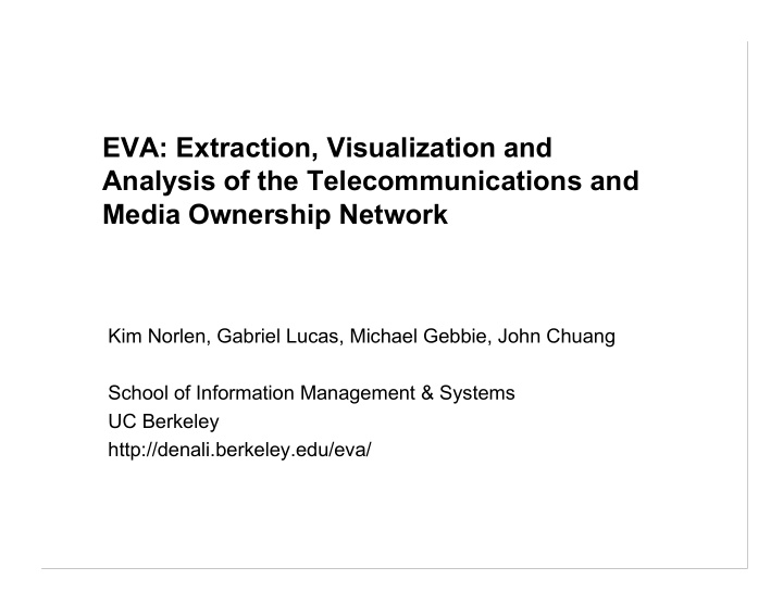 eva extraction visualization and analysis of the