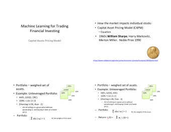 Capital Asset Pricing Model (CAPM)  Machine Learning for Trading  Financial Investing