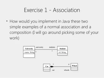 Exercise 1 - Association  How would you implement in Java these two  simple examples of a normal