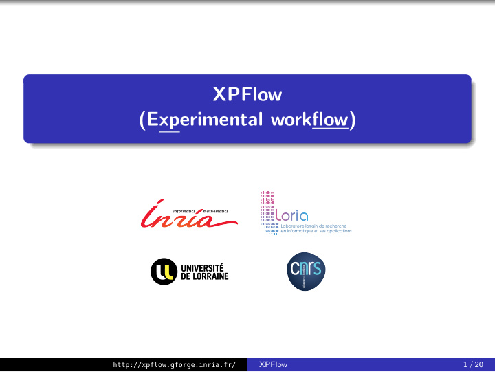 xpflow experimental workflow