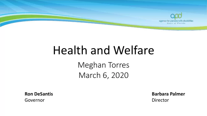 health and welfare