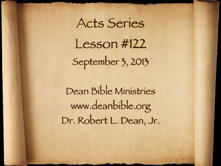 acts series lesson 122