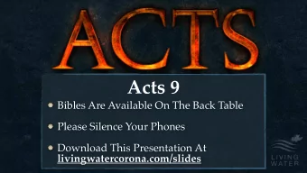Acts 9  Bibles Are Available On The Back Table  Please Silence Your Phones Download This