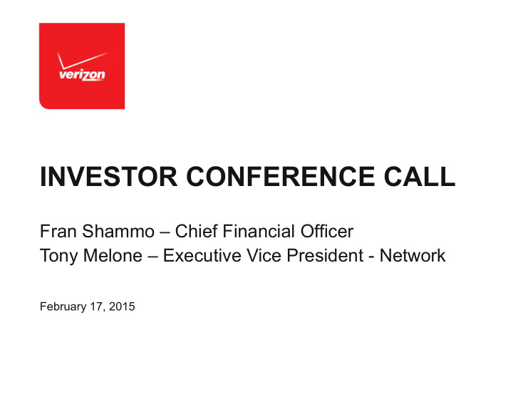 investor conference call