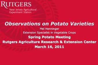 Observations on Potato Varieties  Mel Henninger  Mel Henninger  Extension Specialist in Vegetable