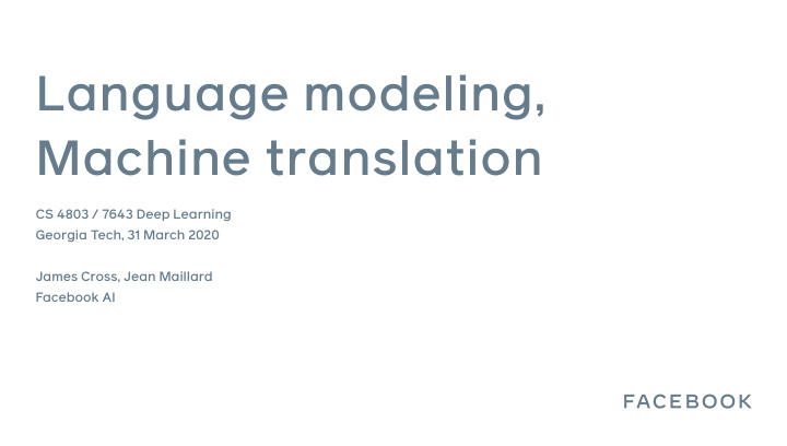 language modeling machine translation