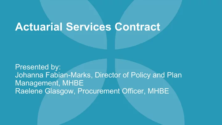 actuarial services contract