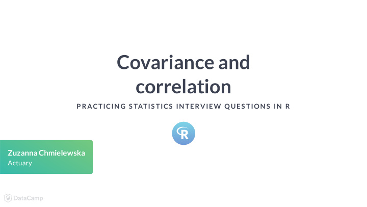 covariance and correlation